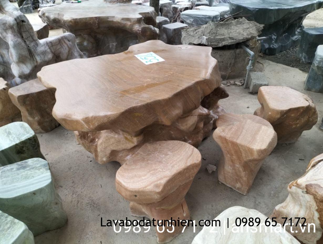 Bàn đá tự nhiên đá vân gỗ, bộ bàn đá tự nhiên, bộ bàn ghế đá tự nhiên, bàn đá tự nhiên nguyên khối, bàn ghế đá tự nhiên sân vườn, ghế đá nguyên khối, bàn ghế đá tự nhiên giá rẻ, Giá bộ bàn ghế đá tự nhiên
